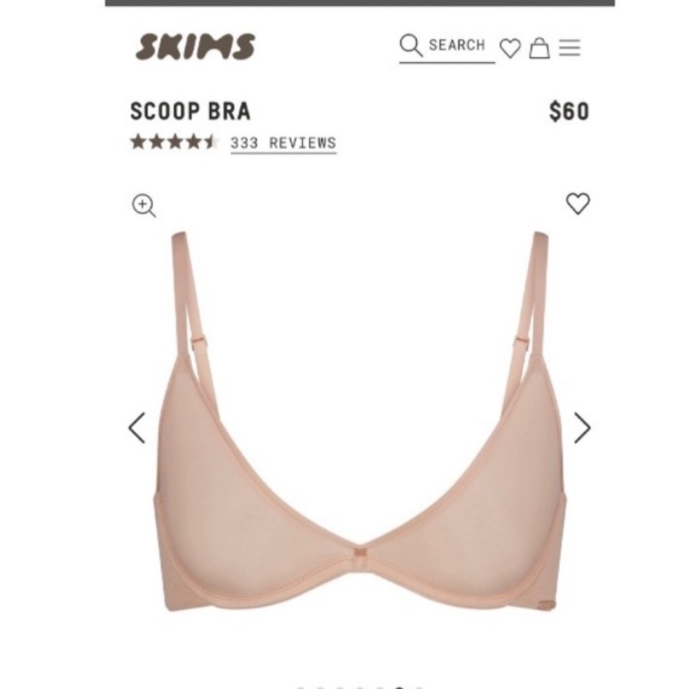 SKIMS Weightless Scoop Bra 34DD Smooth T-Shirt Spacer Cup — Nude